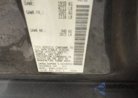 2013 Nissan Altima 2.5 Sv from USA, damaged, VIN 1N4AL3AP0DC130900